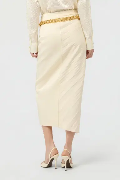 Roberto Cavalli Ivory Midi Pleated Skirt | Thumbnail 3 Roberto Cavalli Ivory Midi Pleated Skirt | Thumbnail 3