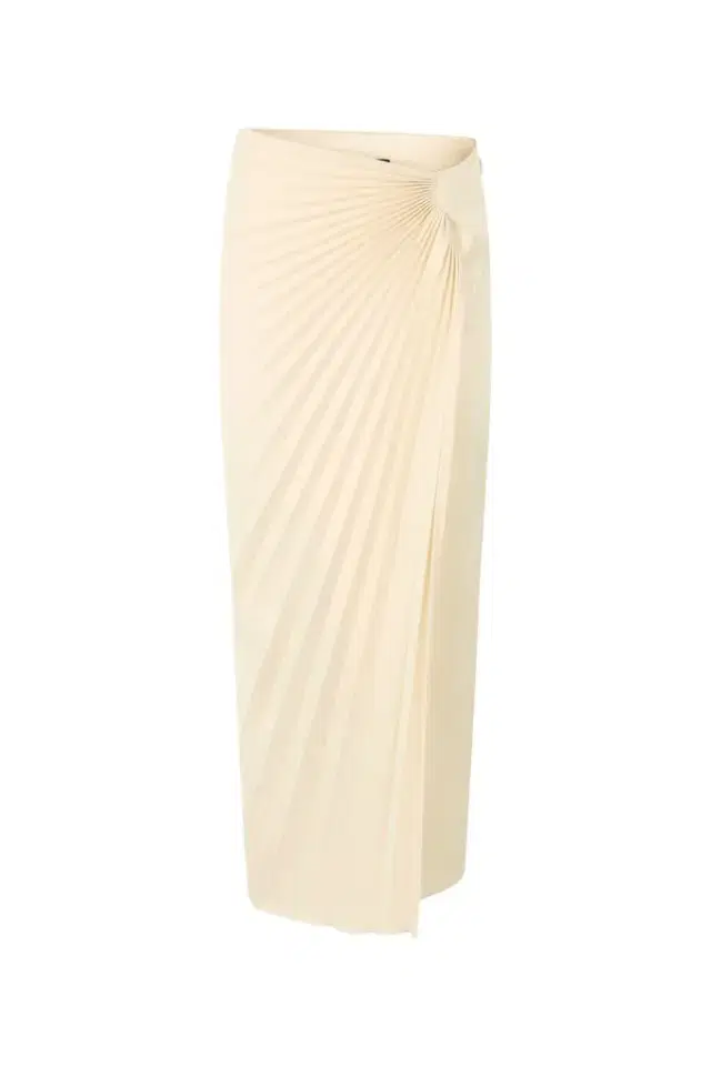 Ivory Midi Pleated Skirt