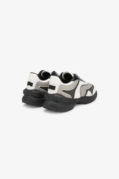 Roberto Cavalli White and Black Chunky Leather Sneakers | Thumbnail 3
