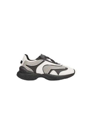 Roberto Cavalli White and Black Chunky Leather Sneakers | Thumbnail 1