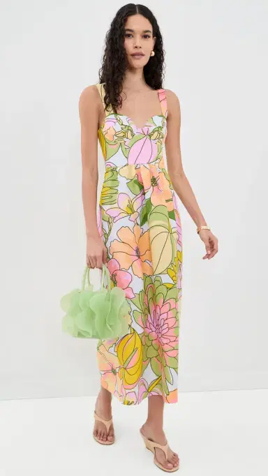 FARM Rio ight Blue Spring Affair Maxi Dress Orange | Thumbnail 5