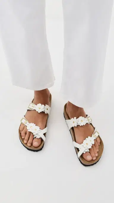 Birkenstock Mayari Flowers Sandals White | Thumbnail 3