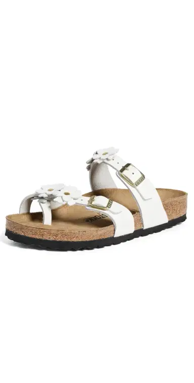 Birkenstock Mayari Flowers Sandals White | Thumbnail 1