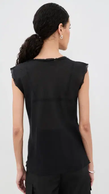 ALL THREE Iris Gauze Tank Black | Thumbnail 3
