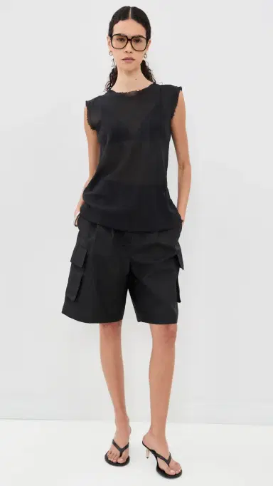 ALL THREE Iris Gauze Tank Black | Thumbnail 5