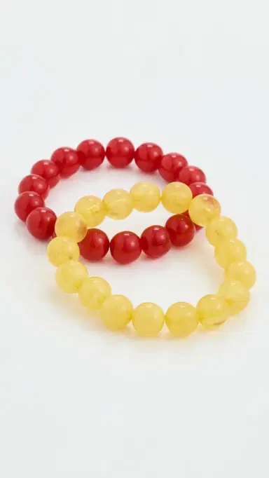 BaubleBar Jane Warm Toned Beaded Bracelet Set Red | Thumbnail 4