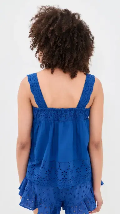 Playa Lucila Eyelet Tank Blue L | Thumbnail 3