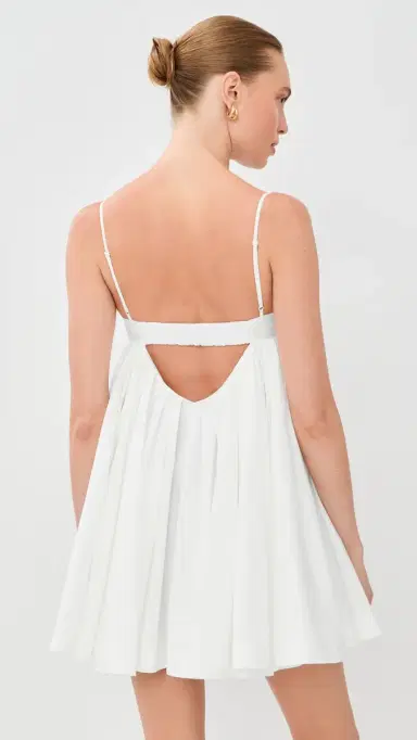 Simkhai Janie Cotton Mini Dress White 8 | Thumbnail 3