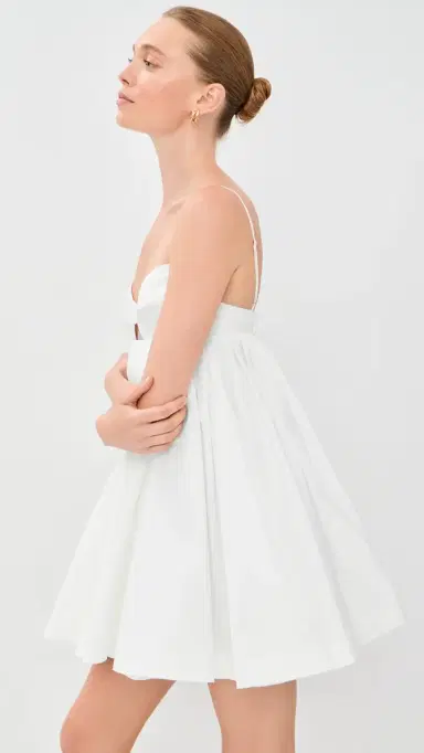 Simkhai Janie Cotton Mini Dress White 8 | Thumbnail 4