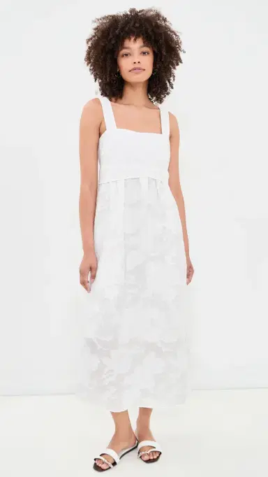 Vince Coupe Mixed Media Dress Off White | Thumbnail 2