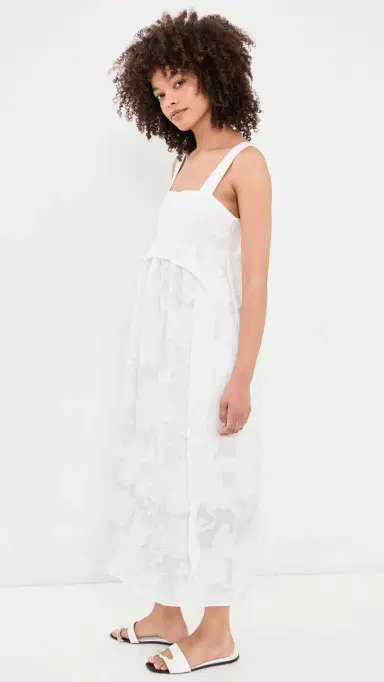 Vince Coupe Mixed Media Dress Off White | Thumbnail 4