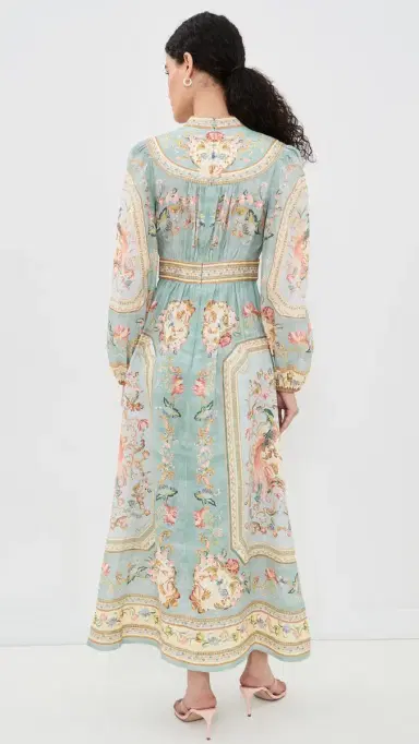 Zimmermann Roselight Plunge Dress Blue Tapestry Floral 0 | Thumbnail 3 Zimmermann Roselight Plunge Dress Blue Tapestry Floral 0 | Thumbnail 3