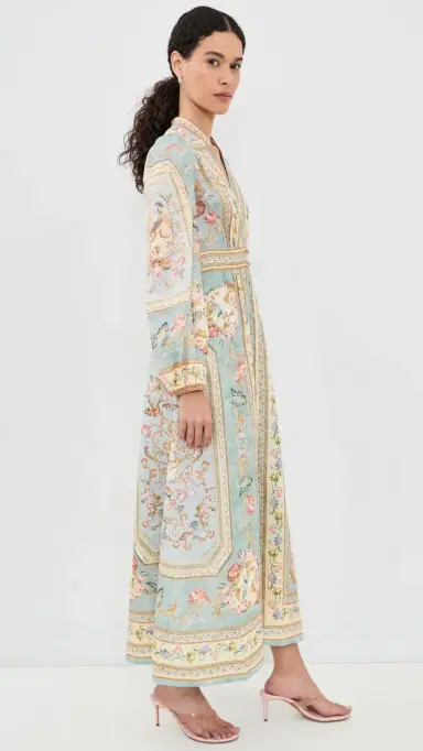 Zimmermann Roselight Plunge Dress Blue Tapestry Floral 0 | Thumbnail 4 Zimmermann Roselight Plunge Dress Blue Tapestry Floral 0 | Thumbnail 4