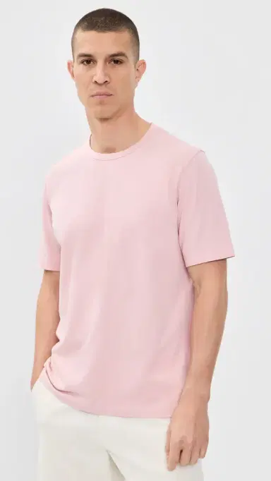 Theory Crew Neck Tinted Tee Tinted Chalk Pink S | Thumbnail 2 Theory Crew Neck Tinted Tee Tinted Chalk Pink S | Thumbnail 2