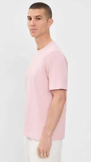 Theory Crew Neck Tinted Tee Tinted Chalk Pink S | Thumbnail 4 Theory Crew Neck Tinted Tee Tinted Chalk Pink S | Thumbnail 4