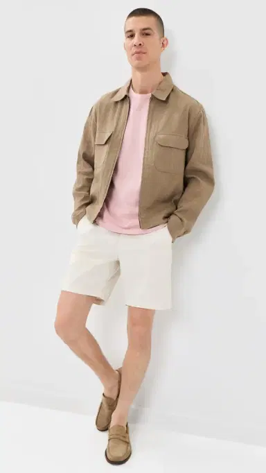 Theory Crew Neck Tinted Tee Tinted Chalk Pink S | Thumbnail 5 Theory Crew Neck Tinted Tee Tinted Chalk Pink S | Thumbnail 5