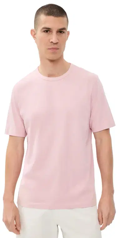 Theory Crew Neck Tinted Tee Tinted Chalk Pink S | Thumbnail 1 Theory Crew Neck Tinted Tee Tinted Chalk Pink S | Thumbnail 1