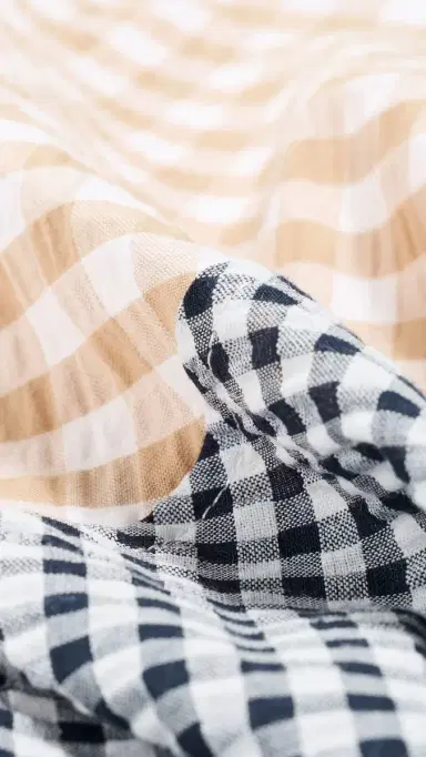 LE BOP Gingham Check Bandana Khaki/Navy Check One Size | Thumbnail 6