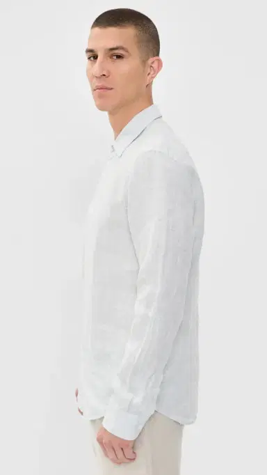Orlebar Brown Giles Linen Classic Shirt White Jade/White | Thumbnail 4 Orlebar Brown Giles Linen Classic Shirt White Jade/White | Thumbnail 4