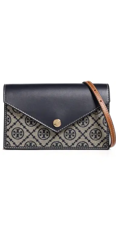 Tory Burch T Monogram Envelope Wallet On Chain | Thumbnail 1 Tory Burch T Monogram Envelope Wallet On Chain | Thumbnail 1