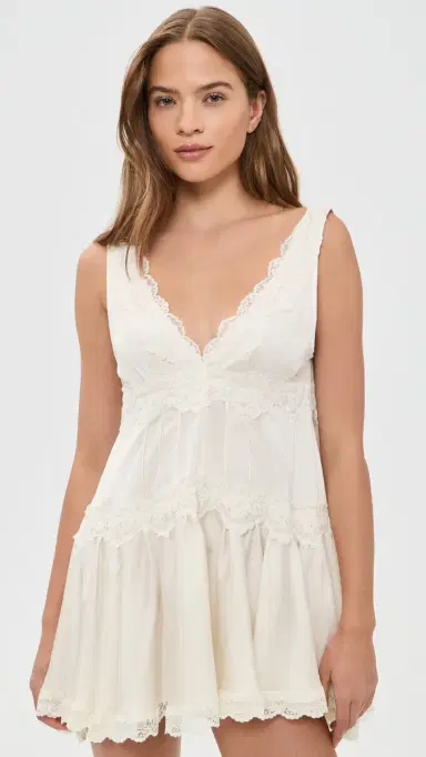 Free People In This Groove Mini Slip Dress Tofu L | Thumbnail 2