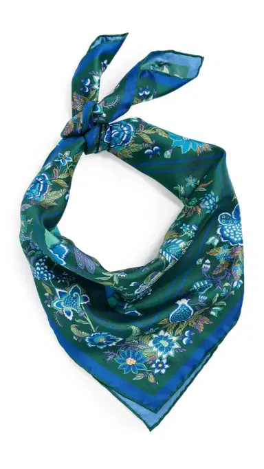 LIBERTY Tree of Life Silk Scarf Dark Green One Size | Thumbnail 6