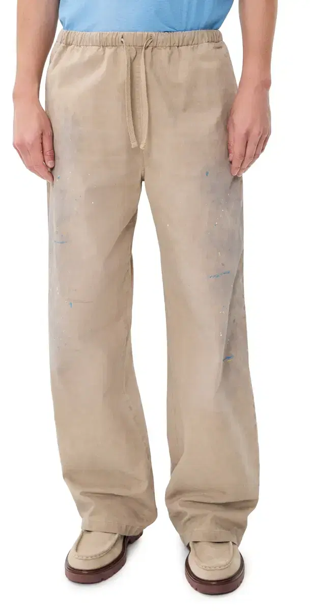 Plott Peached Light Cotton Twill Pants Light Beige