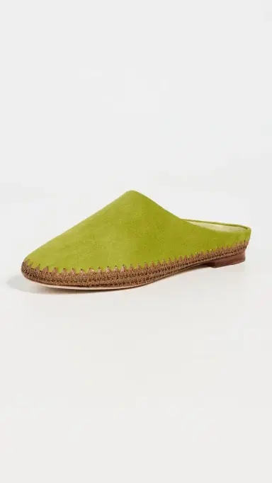 SIMONMILLER Riad Slippers Moss Green/Natural 39 | Thumbnail 2 SIMONMILLER Riad Slippers Moss Green/Natural 39 | Thumbnail 2