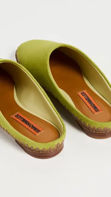 SIMONMILLER Riad Slippers Moss Green/Natural 39 | Thumbnail 4 SIMONMILLER Riad Slippers Moss Green/Natural 39 | Thumbnail 4