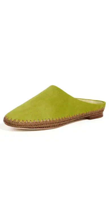 SIMONMILLER Riad Slippers Moss Green/Natural 39 | Thumbnail 1 SIMONMILLER Riad Slippers Moss Green/Natural 39 | Thumbnail 1