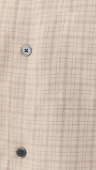 FRAME Linen Blend Plaid Shirt Beige Plaid | Thumbnail 6 FRAME Linen Blend Plaid Shirt Beige Plaid | Thumbnail 6