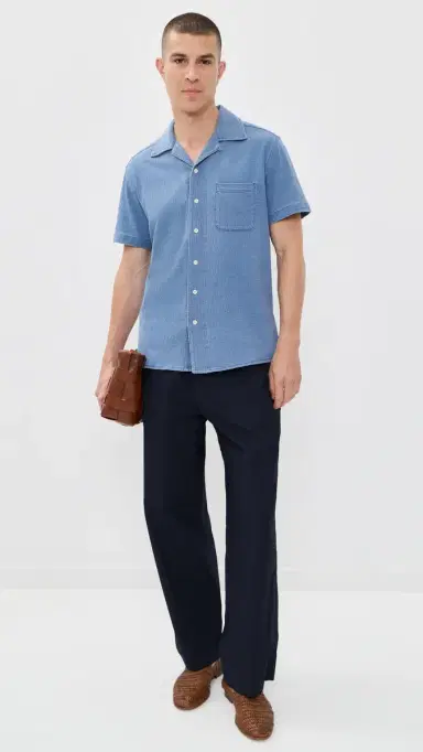 Taylor Stitch The Hawthorne Shirt Washed Indigo Crepe | Thumbnail 5