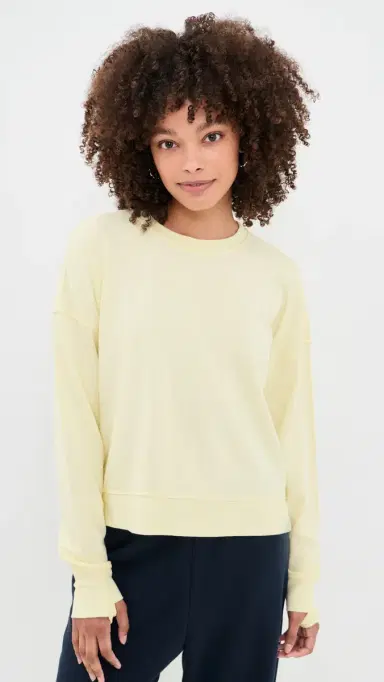 Sweaty Betty After Class Crop Sweatshirt Butterscotch Yellow | Thumbnail 2