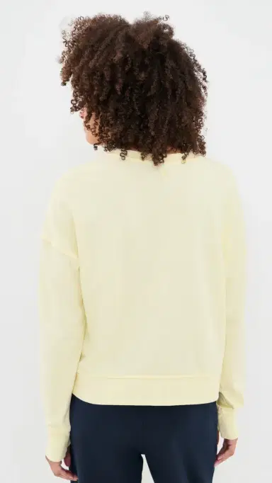 Sweaty Betty After Class Crop Sweatshirt Butterscotch Yellow | Thumbnail 3