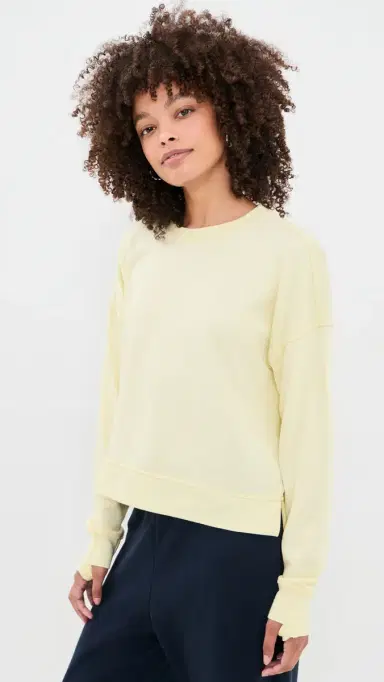 Sweaty Betty After Class Crop Sweatshirt Butterscotch Yellow | Thumbnail 4