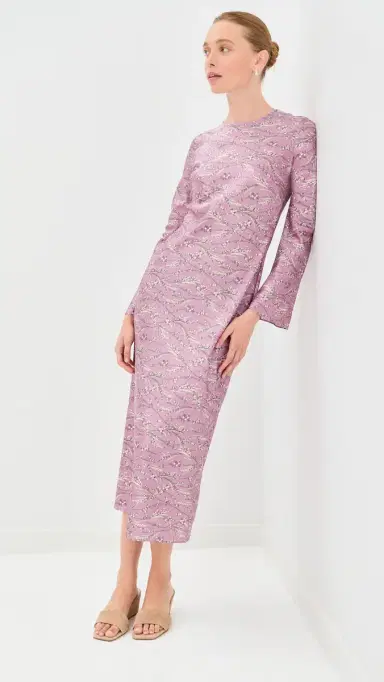 Veronica Beard Midi Gemma Dress Orchid Haze Multi | Thumbnail 2 Veronica Beard Midi Gemma Dress Orchid Haze Multi | Thumbnail 2