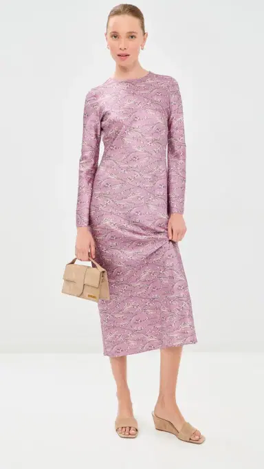 Veronica Beard Midi Gemma Dress Orchid Haze Multi | Thumbnail 5 Veronica Beard Midi Gemma Dress Orchid Haze Multi | Thumbnail 5