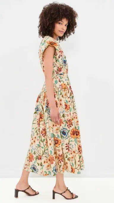 Ulla Johnson Marin Cotton Midi Dress Abalone | Thumbnail 4
