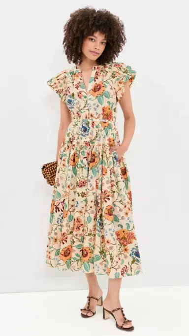 Ulla Johnson Marin Cotton Midi Dress Abalone | Thumbnail 5