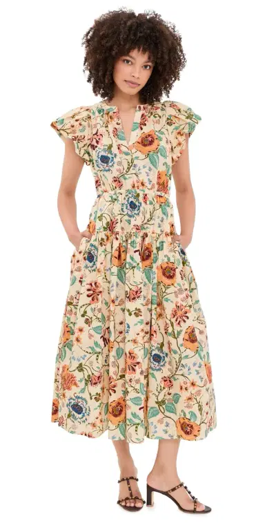 Ulla Johnson Marin Cotton Midi Dress Abalone | Thumbnail 1