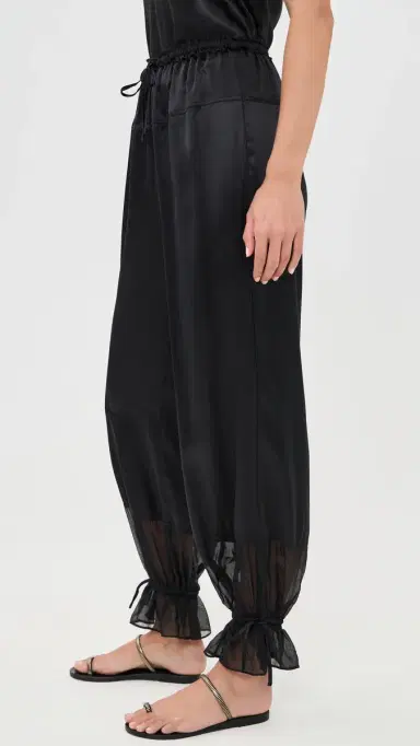 Ulla Johnson Camile Silk Cinched Pants Noir | Thumbnail 4 Ulla Johnson Camile Silk Cinched Pants Noir | Thumbnail 4