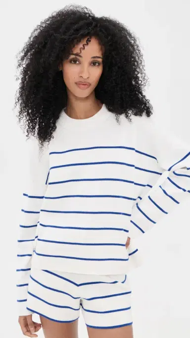 La Ligne Leo Sweater Cream/Cobalt | Thumbnail 2