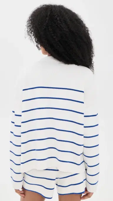 La Ligne Leo Sweater Cream/Cobalt | Thumbnail 3