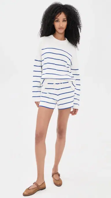 La Ligne Leo Sweater Cream/Cobalt | Thumbnail 5