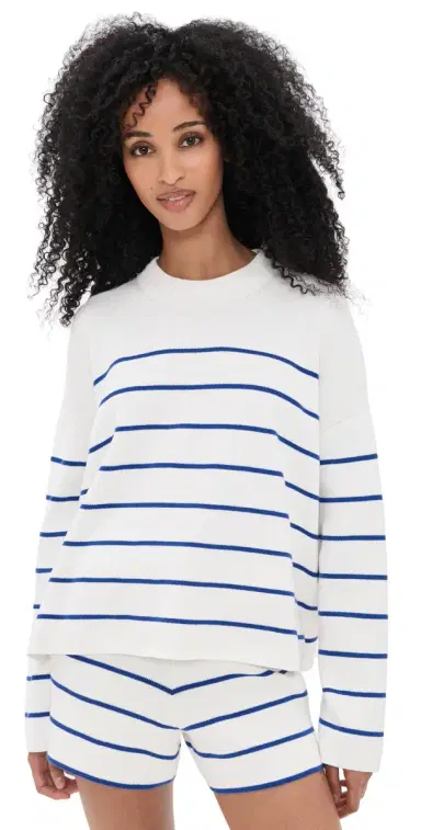 La Ligne Leo Sweater Cream/Cobalt | Thumbnail 1