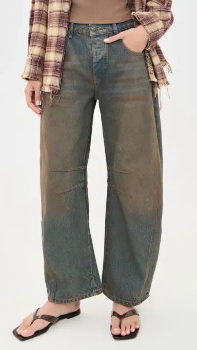 Free People Good Luck Mid Rise Barrel Jeans Lost In The Desert 27 | Thumbnail 2