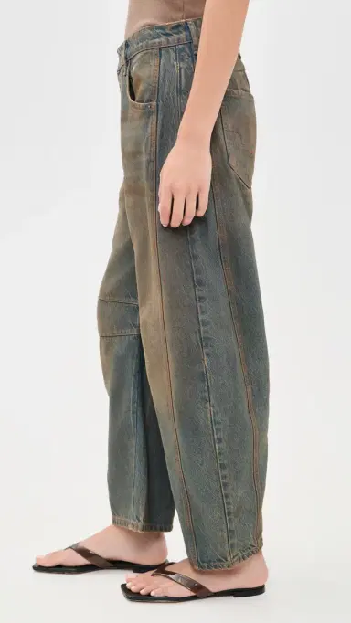 Free People Good Luck Mid Rise Barrel Jeans Lost In The Desert 27 | Thumbnail 4