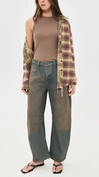 Free People Good Luck Mid Rise Barrel Jeans Lost In The Desert 27 | Thumbnail 5