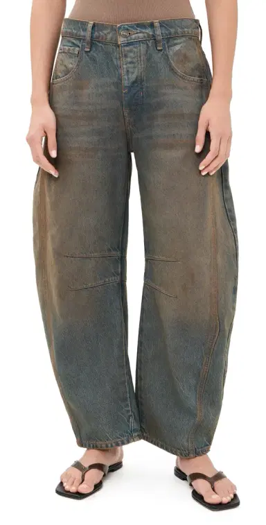 Free People Good Luck Mid Rise Barrel Jeans Lost In The Desert 27 | Thumbnail 1
