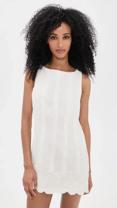 Show Me Your Mumu Ciao Mini Dress White Eyelet Embroidery | Thumbnail 2